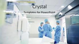  Presentation with people talking - Beautiful presentation featuring nurse - surgery medicine and people concept backdrop and a light gray colored foreground