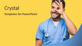  Presentation with hand surgeon - Slides consisting of nurse - young handsome doctor surgeon man background and a yellow colored foreground