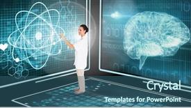  Presentation with composite - Cool new presentation with nurse 3d - digital composite of doctor using backdrop and a ocean colored foreground