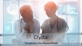  Presentation with medical biology - Theme consisting of nurse 3d - medical biology interface in blue background and a light blue colored foreground