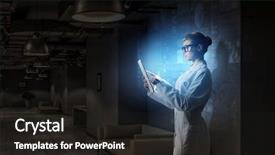  Presentation with research - Colorful PPT theme enhanced with nurse 3d - scientist woman doing research mixed backdrop and a dark gray colored foreground