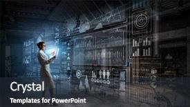  Presentation with research - Colorful slides enhanced with nurse 3d - scientist woman doing research mixed backdrop and a tawny brown colored foreground