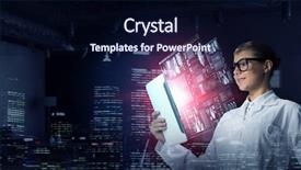  Presentation with scientist - Presentation design consisting of nurse 3d - scientist woman using tablet mixed background and a  colored foreground