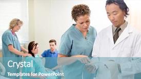  Presentation with maternity - Presentation consisting of nurse and doctor discussing fetal background and a teal colored foreground