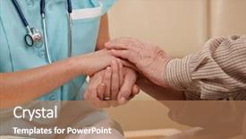  Presentation with elderly care - Slides featuring nurse and elderly patient background and a coral colored foreground