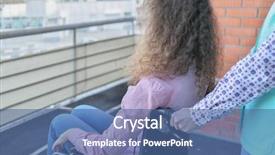  Presentation with elderly patient nurse cares - Slide deck featuring nurse and patient in wheelchair background and a  colored foreground