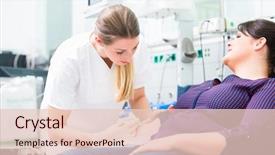  Presentation with shots - PPT theme with nurse applying access for blood background and a lemonade colored foreground