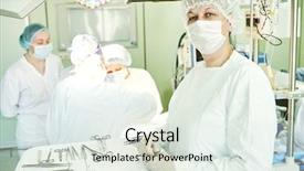  Presentation with emergency room - Audience pleasing slides consisting of nurse at child operating room backdrop and a  colored foreground