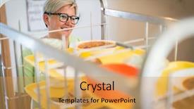  Presentation with food service - PPT theme featuring nurse bringing food service background and a yellow colored foreground