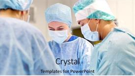  Presentation with surgery room - Beautiful theme featuring nurse cap - surgery medicine and people concept backdrop and a light blue colored foreground