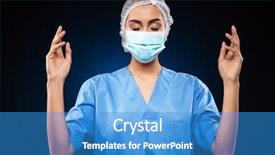  Presentation with blue eyes - Cool new theme with nurse cap - young woman doctor in blue backdrop and a teal colored foreground