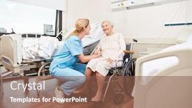  Presentation with caring - Presentation design consisting of nurse-caring-caring-for-disabled background and a violet colored foreground