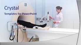  Presentation with cartoon nurse - Audience pleasing slide deck consisting of nurse cartoon - computerized axial tomography scanner backdrop and a sky blue colored foreground