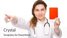  Presentation with cartoon nurse - Presentation theme enhanced with nurse cartoon - full isolated studio picture background and a white colored foreground