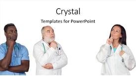  Presentation with cartoon nurse - Beautiful presentation theme featuring nurse cartoon - pensive medical team isolated backdrop and a white colored foreground