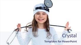  Presentation with cute nurse - Presentation design with nurse child - cute little girl dressed background and a sky blue colored foreground