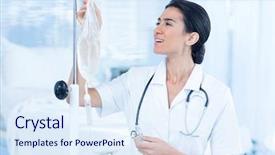  Presentation with intravenous - Amazing presentation design having nurse connecting an intravenous drip backdrop and a sky blue colored foreground