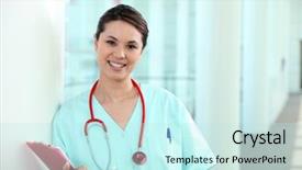  Presentation with caregiver - Beautiful presentation featuring nurse day - portrait of a caregiver backdrop and a sky blue colored foreground