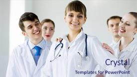  Presentation with female weightlifitng - Cool new slide set with nurse director - attractive female doctor in uniform backdrop and a  colored foreground