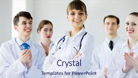  Presentation with female liver diseases - Presentation design with nurse director - attractive female doctor in uniform background and a  colored foreground