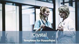  Presentation with nurse discussing family - Cool new theme with nurse discussing over a medical backdrop and a teal colored foreground