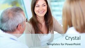  Presentation with moving patient to hospital bed - Presentation theme with nurse executive - portrait of female patient background and a cool aqua colored foreground