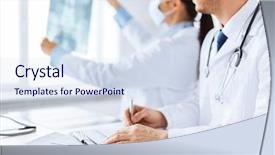  Presentation with teamwork nurse doctor - Audience pleasing PPT theme consisting of nurse exploring x-ray backdrop and a sky blue colored foreground