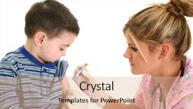  Presentation with nursing to nurse communication - Colorful presentation design enhanced with nurse gives him a shot backdrop and a lemonade colored foreground