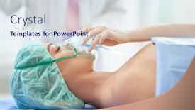  Presentation with respiratory - PPT theme with nurse-gives-respiratory-therapy background and a sky blue colored foreground