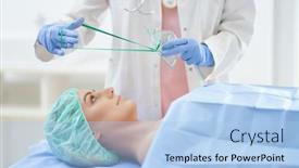  Presentation with respiratory - PPT theme consisting of nurse-gives-respiratory-therapy background and a light blue colored foreground