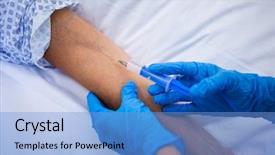  Presentation with injection - Slides having nurse giving an injection background and a light blue colored foreground