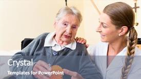  Presentation with physical therapy - Presentation with nurse giving physical therapy background and a gray colored foreground