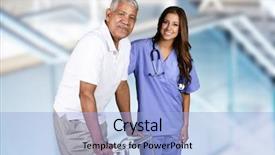  Presentation with physical therapy - Amazing PPT layouts having therapy to an elderly patient backdrop and a light blue colored foreground