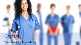  Presentation with nurse team - Slides featuring nurse graduate - medical team background and a light blue colored foreground