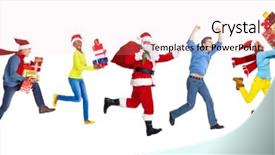  Presentation with nurse running - Amazing PPT layouts having nurse hat - happy running christmas people isolated backdrop and a  colored foreground