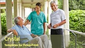  Presentation with people - PPT theme consisting of nurse in a nursing home background and a tawny brown colored foreground
