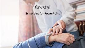  Presentation with senior living - Cool new slide set with nurse-in-assisting-living-program backdrop and a lemonade colored foreground