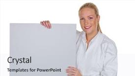  Presentation with elderly care - Audience pleasing theme consisting of nurse in health care backdrop and a light gray colored foreground