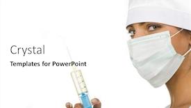  Presentation with mask nurse - Slides consisting of nurse in mask holding syringe in hand while checking volume of medicine in it background and a white colored foreground