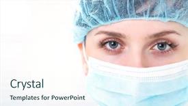  Presentation with mask nurse - Cool new slides with nurse in sterile mask backdrop and a sky blue colored foreground