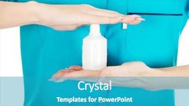  Presentation with hydrogen - Audience pleasing PPT theme consisting of nurse in uniform holding hydrogen backdrop and a teal colored foreground