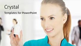  Presentation with hydrogen - Slide deck consisting of nurse in uniform holding hydrogen background and a white colored foreground