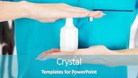  Presentation with hydrogen - PPT theme with nurse in uniform holding hydrogen background and a teal colored foreground