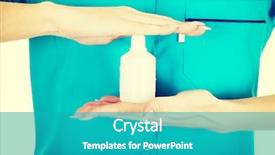  Presentation with hydrogen - PPT layouts with nurse in uniform holding hydrogen background and a teal colored foreground