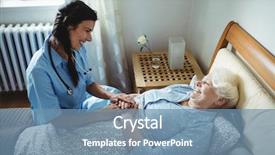  Presentation with elderly woman in nursing - Amazing presentation having nurse interacting with senior woman backdrop and a seafoam green colored foreground