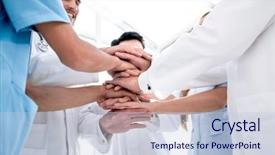  Presentation with leader - Slide deck having nurse leader - group of doctors with their background and a lemonade colored foreground