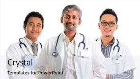  Presentation with diverse medical - Beautiful presentation featuring nurse leader - multiracial doctors diverse medical team backdrop and a light gray colored foreground