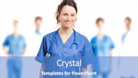  Presentation with female leader - Slides featuring nurse leader - portrait of a friendly female background and a  colored foreground