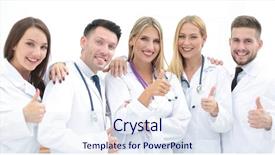  Presentation with medical - PPT layouts enhanced with nurse leader - professional medical team showing thumb background and a sky blue colored foreground