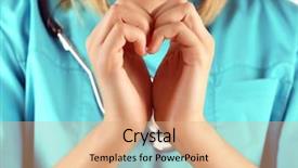  Presentation with hands heart - Beautiful slides featuring nurse love - doctor hands in shape backdrop and a coral colored foreground